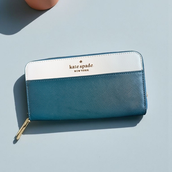 Kate Spade Staci Colorblock Large Continental Wallet Peacock (New) - Picture 1 of 10